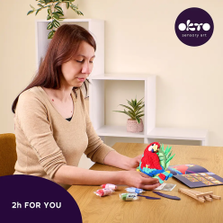 Leseni 3D ustvarjalni komplet PAPIGA 🦜 narava OKTO ustvarjalni set